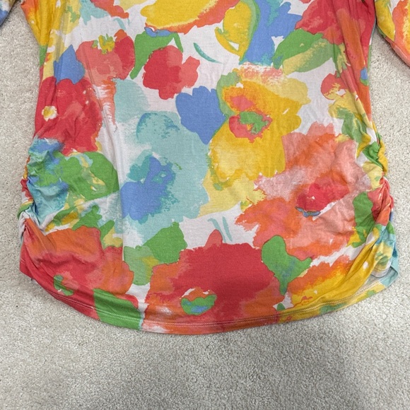 Ruby Rd. Colorful Floral Long Sleeve Top🍓🍋🫐🍊🥝🍑 - Picture 8 of 14